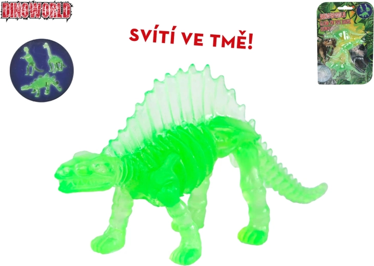 Dinoworld svietiace dinosaurie figúrky 8–9 cm, sada 3 ks