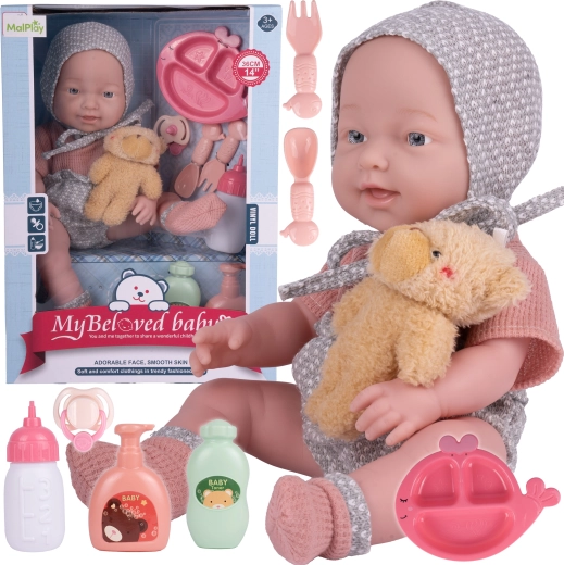 Bábika bábätko s doplnkami a medvedíkom My Beloved Baby