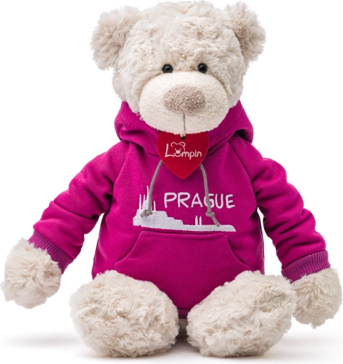 Medvedík Spencer v ružovej mikine Praha 35 cm