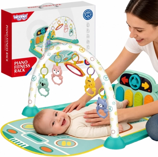 Woopie Baby interaktívna hracia deka s piánkom a hrazdičkou, 10 dielov, zvuky