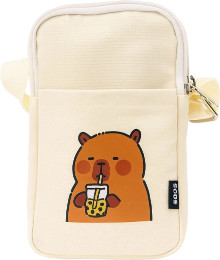 Roztomilý motív kapybary s bubble tea