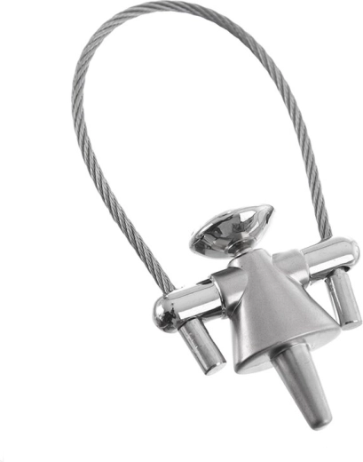 Kovová kľúčenka s lankom – bábika, 8 cm