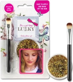 Trblietavý telový gél Lukky so štetcom zlatý