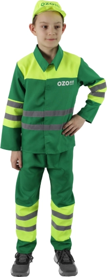 Detský kostým smetiar s reflexnými pruhmi