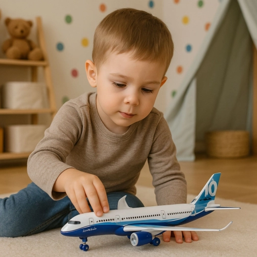 LED svetlá a zvuky lietadla