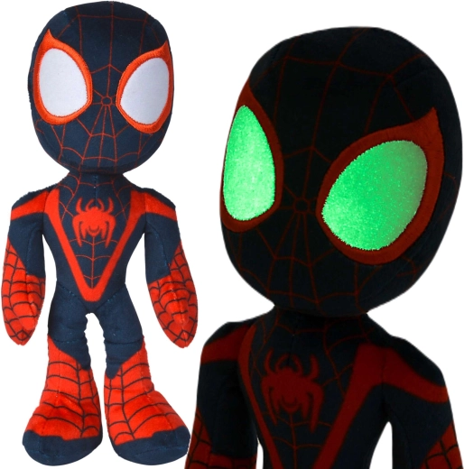 Plyšový Spider-Man Miles Morales so svietiacimi očami v tme 25 cm