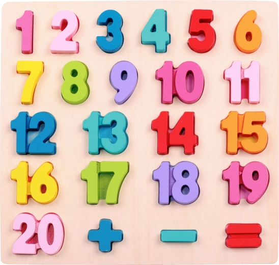 2Kids Toys vkladacie drevené puzzle matematika – veľké počítanie