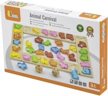 Drevená spoločenská hra Karneval zvieratiek