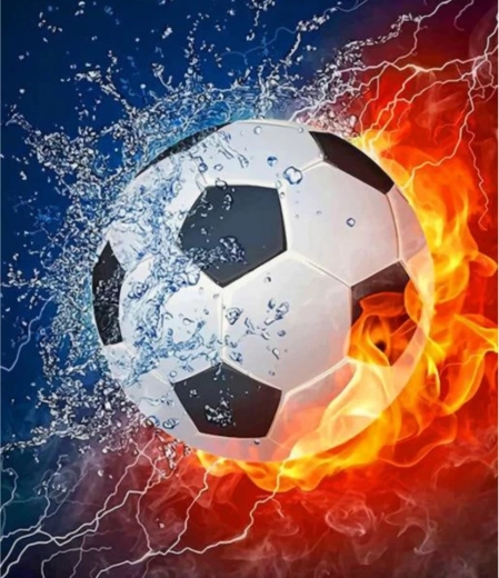 Diamantové Maľovanie Futbalová Lopta 30x40cm