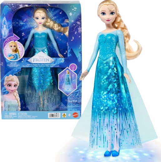 Mattel Disney Frozen spievajúca bábika Elsa s magickými svetielkami 30 cm