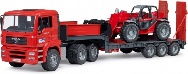 nákladné auto s prívesom MAN TGA a teleskopickým nakladačom MANITOU 1:16
