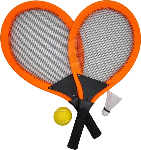 Woopie veľké rakety pre tenis a badminton pre deti set s loptičkou a košíkom