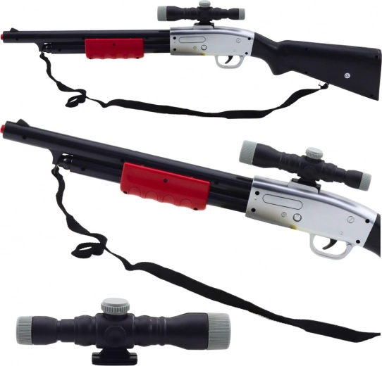 Detská hračka puška s ďalekohľadom a zvukmi