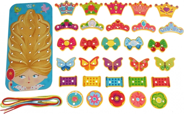 Drevený šnurovací set Princezná LUCY & LEO