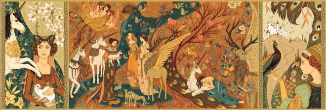 Panoramatické puzzle Záhrada jednorožcov