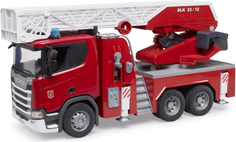 Bruder hasičské auto Scania s otočným rebríkom