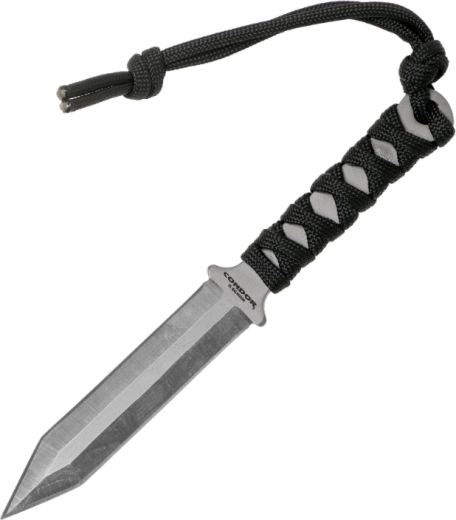Nôž na krk Condor Gladius 8 cm s paracordom a plastovým puzdrom