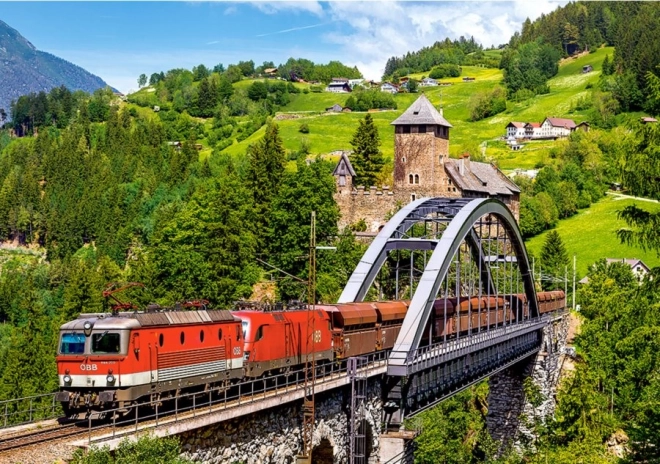 Puzzle CASTORLAND Vlak na moste 500 dielikov