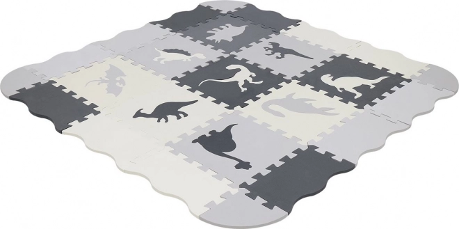 penové puzzle podložka dinosaury sivá 28 × 28 cm