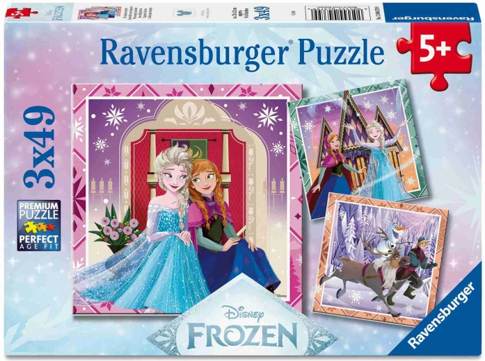 Ravensburger puzzle Disney: Ľadové kráľovstvo 3x49 dielikov