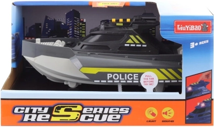 Policajný čln na batérie so svetlom a zvukmi