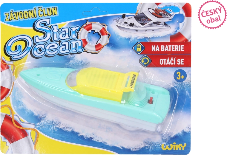 Plastová závodná loďka do vody na batérie 18 cm