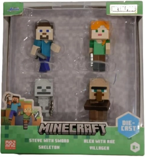 Minecraft kovové figúrky 6 cm, sada 4 ks