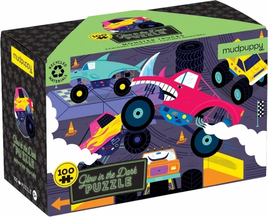 Svietiace Puzzle Monster Trucks od Mudpuppy - 100 dielikov