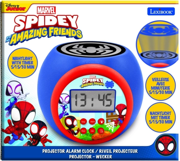 Lexibook detský budík SPIDEY so stropným projektorom