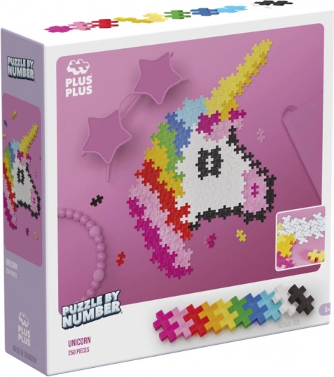 Plus Plus Puzzle podľa čísiel - Jednorožec 250 ks