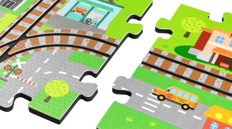 3D penové mesto s koľajami