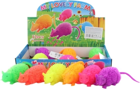 Strapatá svietiaca myš – gumová hračka pre deti