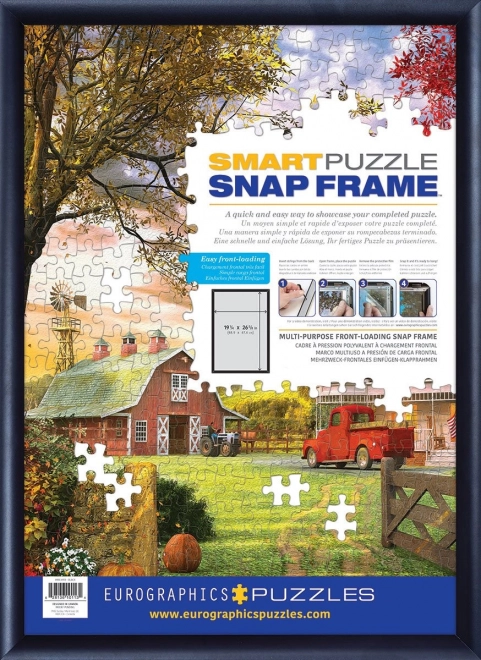 Čierny hliníkový klaprám na puzzle 48,89x67,63 cm