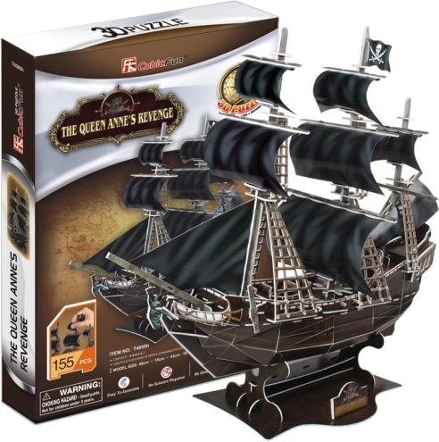 CubicFun 3D puzzle pirátska loď Queen Anne's Revenge – 180 dielikov