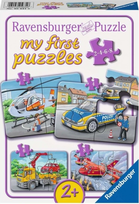 RAVENSBURGER Moje prvé puzzle Zásahové vozidlá 4v1 (2,4,6,8 dielikov)