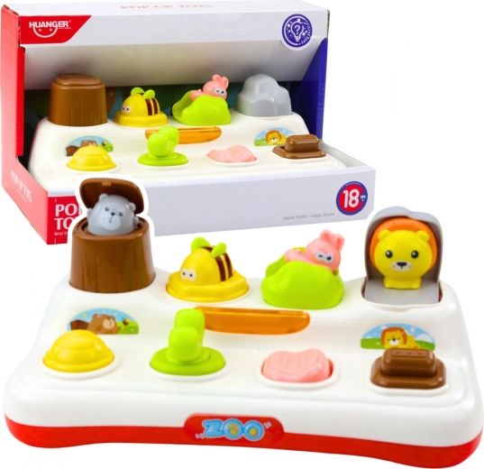 Interaktívna edukačná hračka Pop-Up zvieratká