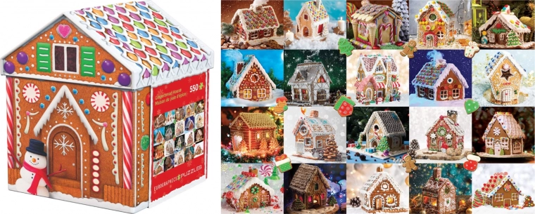 Puzzle Perníková chalúpka EUROGRAPHICS v plechovej krabičke, 550 dielikov