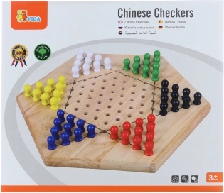 Drevená strategická hra Čínska dáma