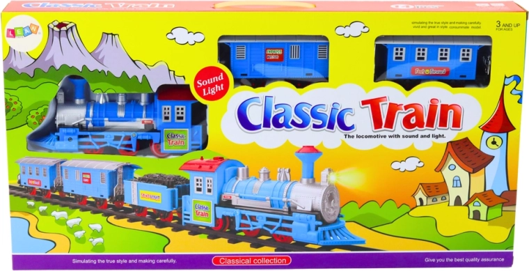 Súprava Parný Vlak S Efektmi Svetla a Zvuku a Koľajami