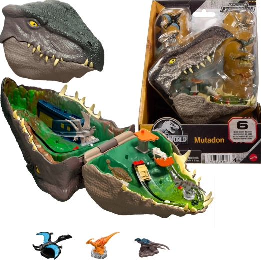 Kompaktný herný set Jurassic World mikro dobrodružstvo Mutadon so 6 mikrofigúrkami