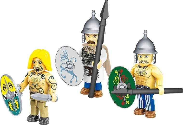 Traja detailne potlačení keltskí bojovníci