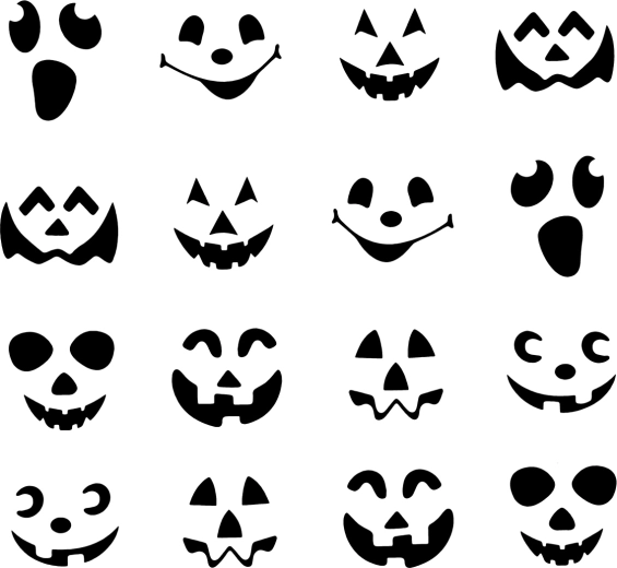 Halloweenské tekvicové tváre