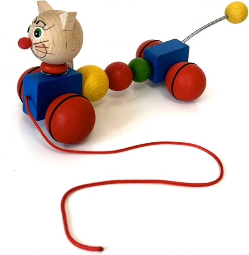 Drevená ťahacia hračka Mačka