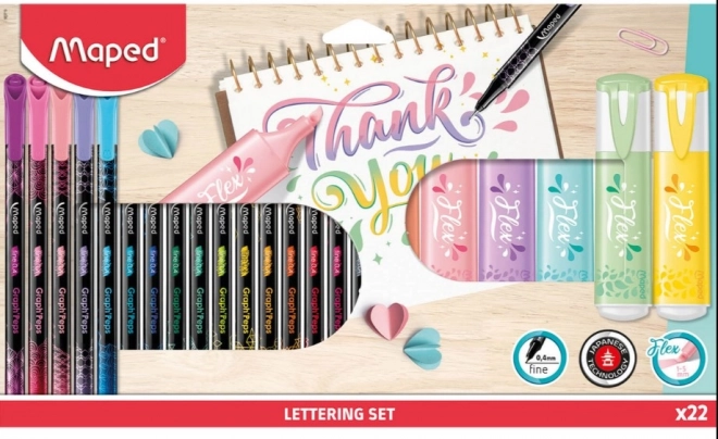 Súprava na lettering Maped 22 dielov