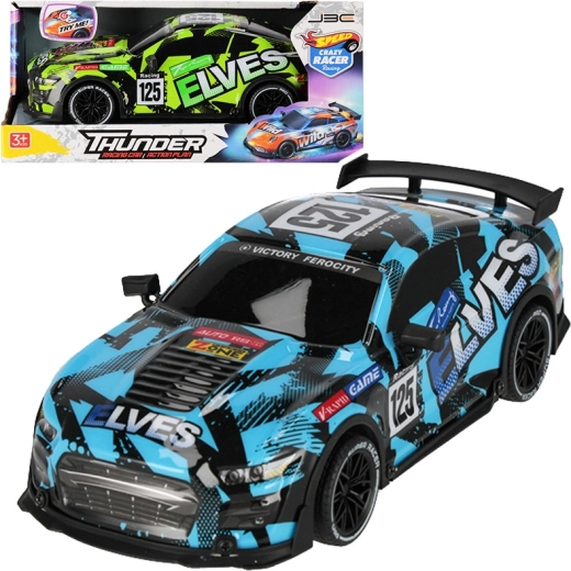 Závodné auto s naťahovacím pohonom pull-back