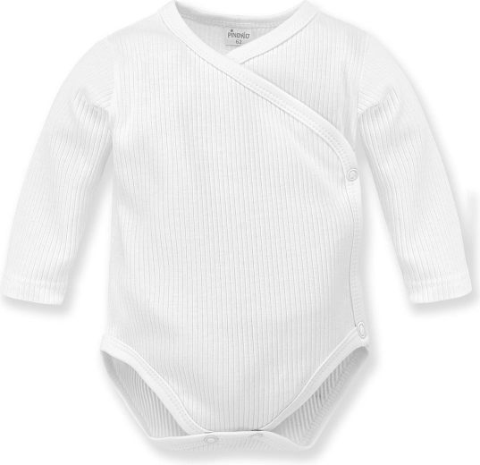 Zavinovacie rebrované body s dlhým rukávom Lovely Day, biele, veľ. 50