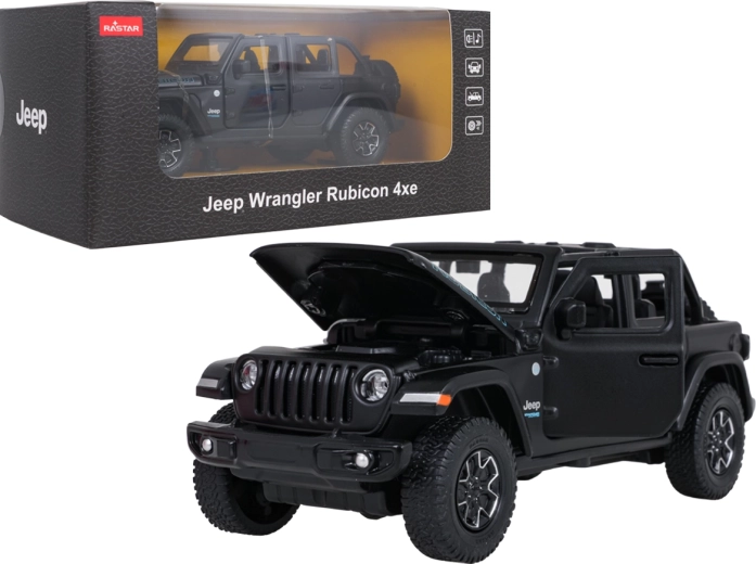 Kovový model Jeep Wrangler Rubicon RASTAR 1:32 – Čierna