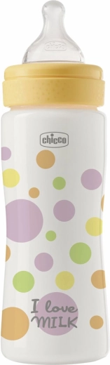 Chicco Perfect Easy dojčenská fľaša 330 ml s rýchlym silikónovým prietokom 4m+ pre dievčatá