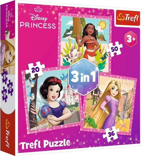 Puzzle 3v1 – krásne kvety – DISNEY PRINCESS Trefl