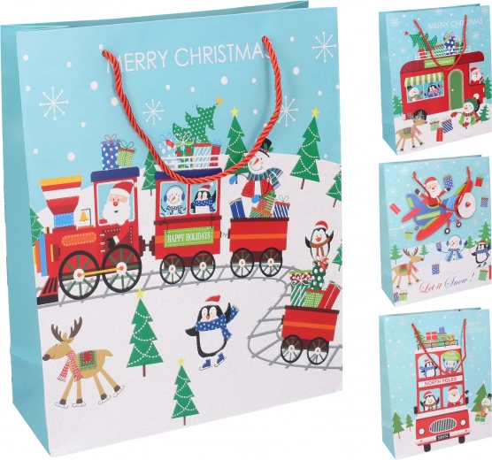 Darčeková taška M vianočná 26 × 32 × 10 cm